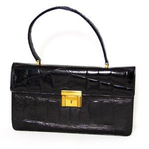 Vintage Alexanders Black Alligator Leather handbag